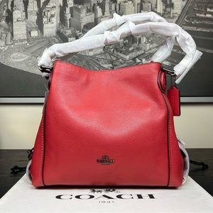COACH WASHED RED EDIE 31 BAG PURSE HOBO CARRYALL HANDBAG